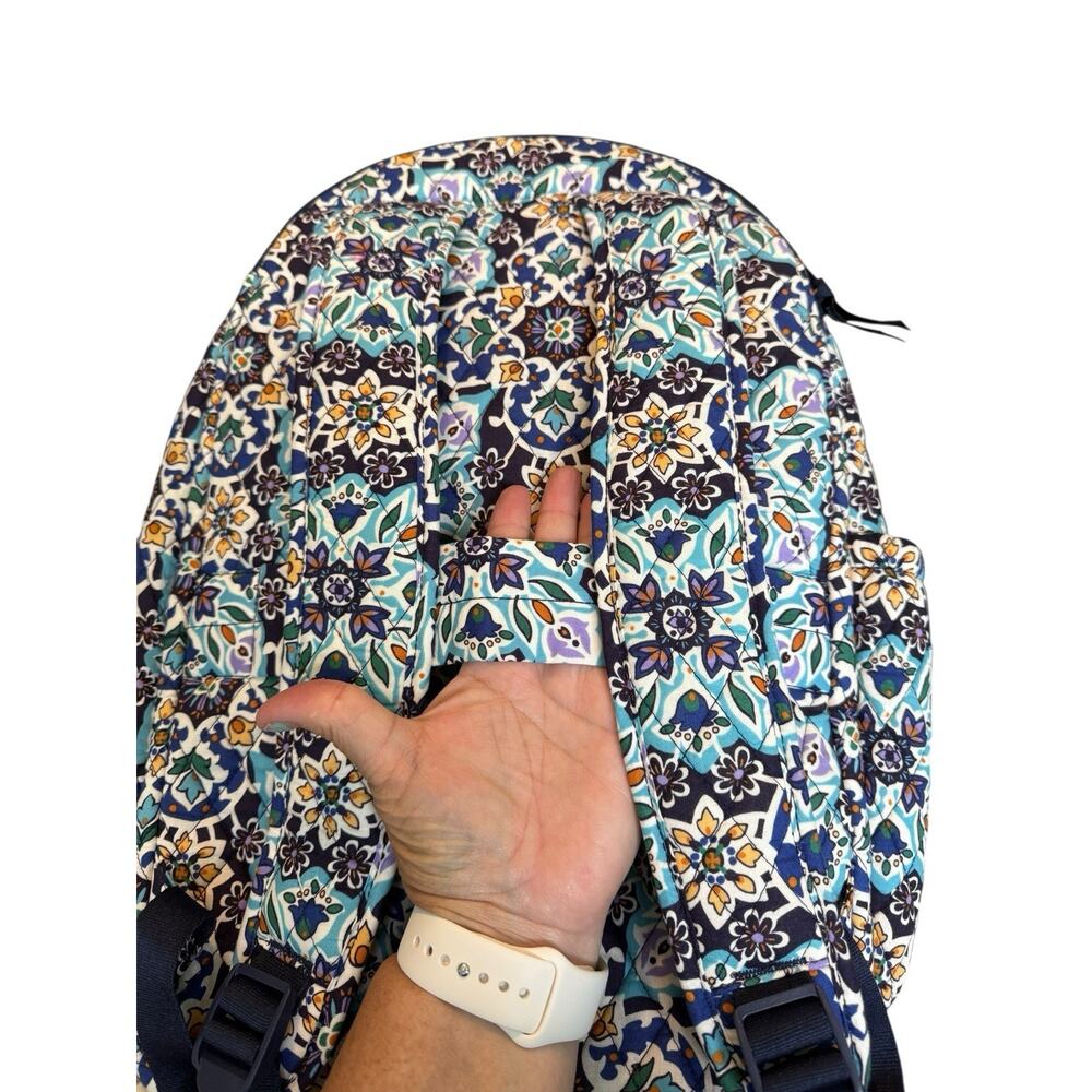 Vera Bradley Large Travel Backpack Lisbon Medallion Cool NWOT Vacation Coastal - Picture 9 of 9